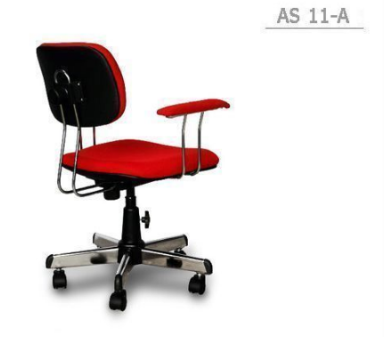 48093::AS-11A::An Asahi AS-11A series office chair with backrest tilting mechanism and adjustable locked-screw/gas lift extension. 3-year warranty for the frame of a chair under normal application and 1-year warranty for the plastic base and accessories. Dimension (WxDxH) cm : 58x51-55x80-85. Available in 3 seat styles: PVC leather, PU leather and Cotton.