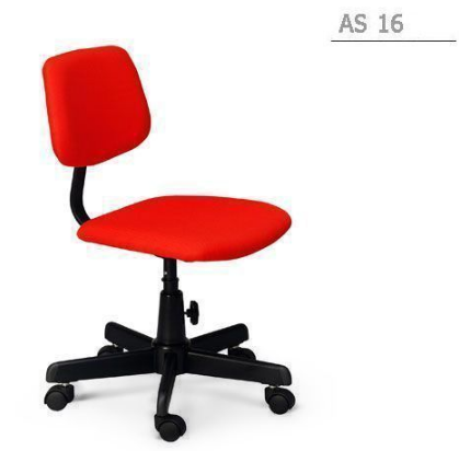 30048::AS-16::An Asahi AS-16 series office chair with black metal base, providing adjustable with locked-screw. 3-year warranty for the frame of a chair under normal application and 1-year warranty for the plastic base and accessories. Dimension (WxDxH) cm : 45x51x81. Available in 3 seat styles: PVC leather, PU leather and Cotton.