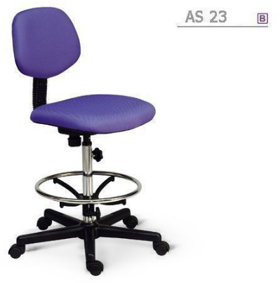 20082::AS-23::An Asahi AS-23 series multipurpose chair with black metal/fiber/aluminium base, providing adjustable locked-screw/gas lift extension. 3-year warranty for the frame of a chair under normal application and 1-year warranty for the plastic base and accessories. Dimension (WxDxH) cm : 45x54x101. Available in 3 seat styles: PVC Leather, PU Leather and Cotton.