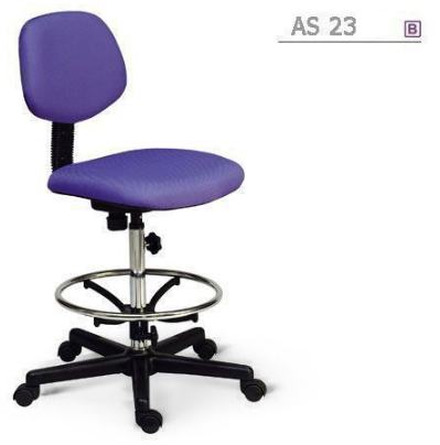 79004::AS-23::An Asahi AS-23 series multipurpose chair with black metal/fiber/aluminium base, providing adjustable locked-screw/gas lift extension. 3-year warranty for the frame of a chair under normal application and 1-year warranty for the plastic base and accessories. Dimension (WxDxH) cm : 45x54x101. Available in 3 seat styles: PVC Leather, PU Leather and Cotton. asahi Multipurpose Chairs