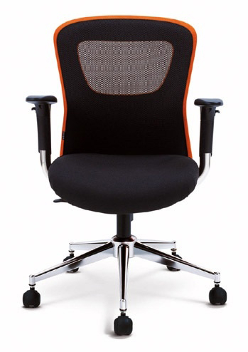 20042::M8::An Asahi M8 series executive chair with backrest tilting mechanism and adjustable armrest. 3-year warranty for the frame of a chair under normal application and 1-year warranty for the plastic base and accessories. Dimension (WxDxH) cm : 64x56x93.