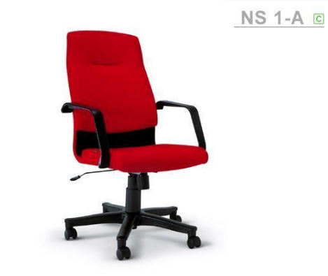 51037::NS-1A::An Asahi NS-1A series office chair with conventional tilting mechanism and black metal/plastic base. 3-year warranty for the frame of a chair under normal application and 1-year warranty for the plastic base and accessories. Dimension (WxDxH) cm : 56x65x99. Available in 3 seat styles: PVC leather, PU leather and Cotton.