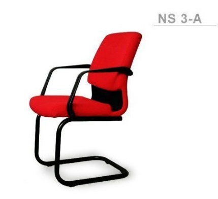 53094::NS-3A::An Asahi NS-3A series office chair with black base and armrest. 3-year warranty for the frame of a chair under normal application and 1-year warranty for the plastic base and accessories. Dimension (WxDxH) cm : 56x62x86. Available in 3 seat styles: PVC Leather, PU Leather and Cotton. Row Chairs