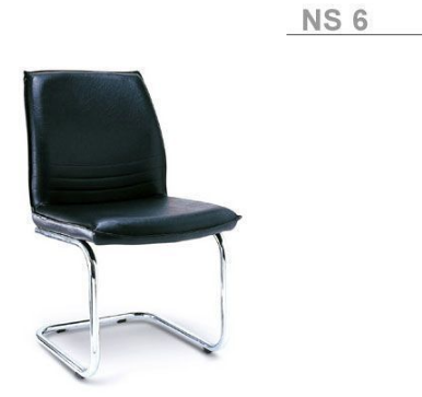 03028::NS-6::An Asahi NS-6 series office chair with chromium base. 3-year warranty for the frame of a chair under normal application and 1-year warranty for the plastic base and accessories. Dimension (WxDxH) cm : 49x61x85. Available in 3 seat styles: PVC Leather, PU Leather and Cotton. Row Chairs