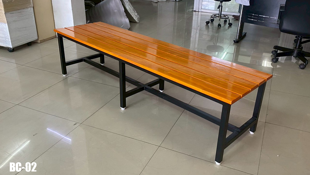 50018::BC-02::A Tokai slatted bench with painted steel frame. Dimension (WxDxH) cm : 50x183x45 Accessories