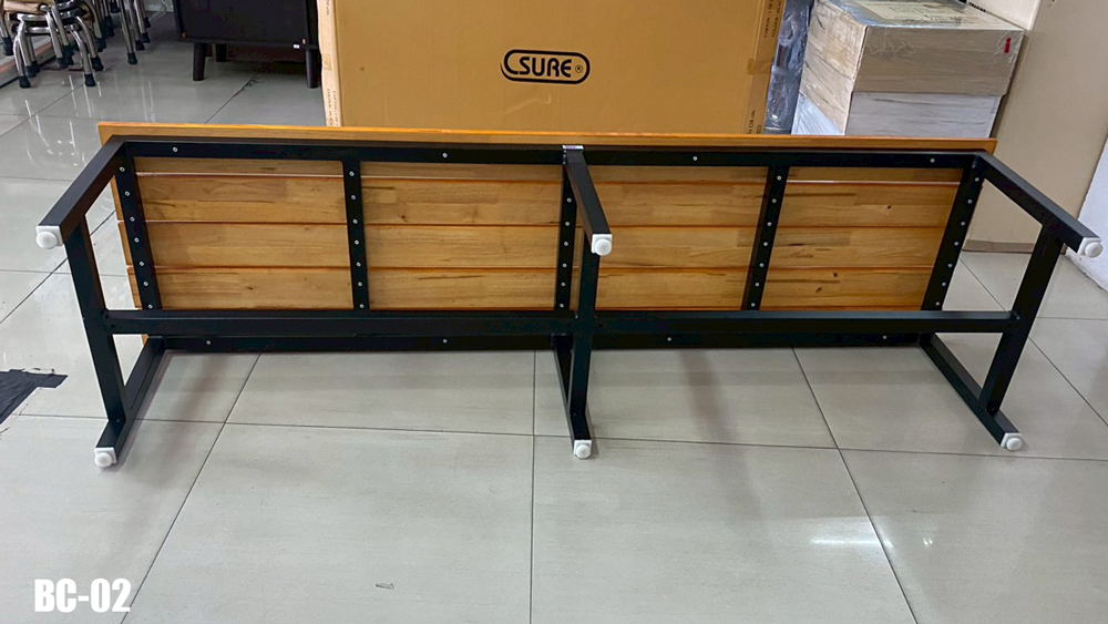 50018::BC-02::A Tokai slatted bench with painted steel frame. Dimension (WxDxH) cm : 50x183x45 Accessories