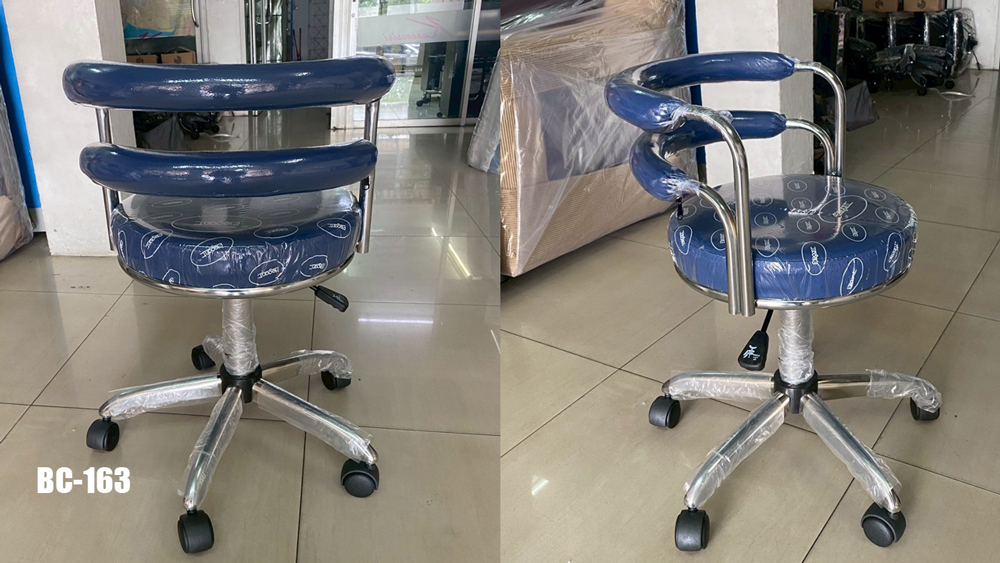 66084::BC-163(ขาล้อ)::เก้าอี้บาร์มีล้อมีพนักพิง (เหล็กหุ้มPVC)  มีขาให้เลือก ขาพลาสติก,ขาเหล็กดำ,ขาเหล็กชุปโครเมี่ยม และสามารถเลือกสีได้ เก้าอี้บาร์ Elegant