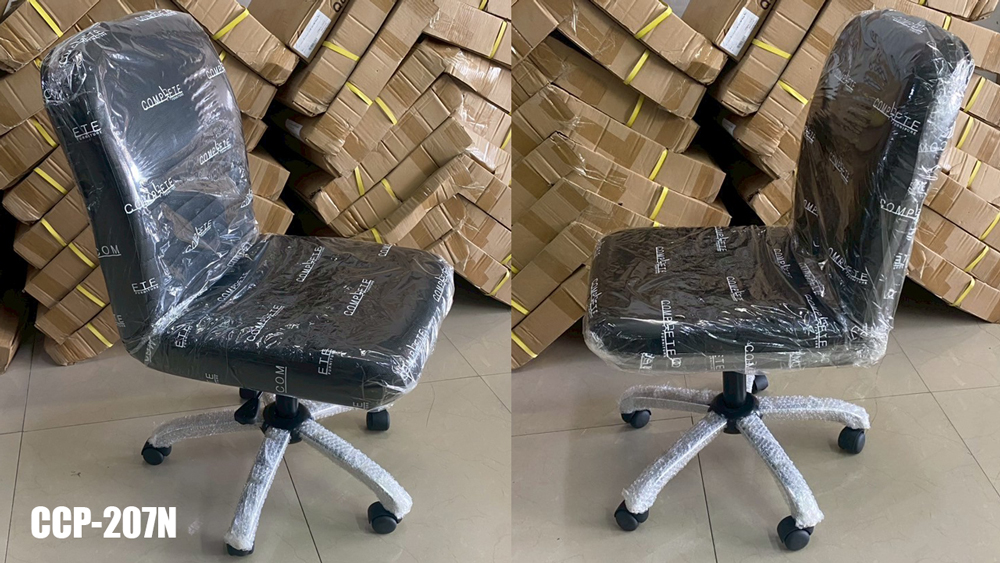 91085::CCP-207N::เก้าอี้สำนักงาน CCP-207N ขนาด ก470xล580xส890-990มม. แป้น โช็คแก๊ส สวิงหลัง ขาพลาสติกตัน24นิ้ว ไม่มีแขน เก้าอี้สำนักงาน คอมพลีท รับประกัน1ปี