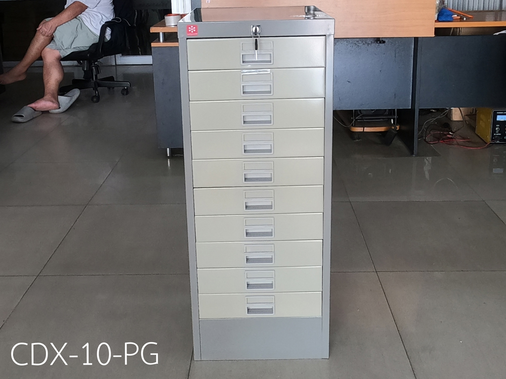 60481858::CDX-10-PG(เทาสลับ)::ตู้เก็บเอกสารเหล็ก 10ลิ้นชัก PG(เทาสลับ) ขนาด 375x457x932 มม. (กxลxส) ลัคกี้เวิลด์ ตู้เอกสารเหล็ก ลัคกี้เวิลด์ ตู้เอกสารเหล็ก