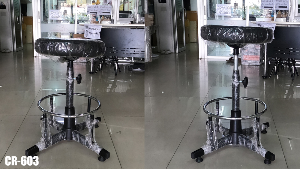 35024::CR-603::stool เก้าอี้บาร์ ปรับสูง-ต่ำโดยใช้โชคแก๊สและใช้สกรูล็อค หุ้มเบาะหนังPVC,หุ้มเบาะหนังPU,หุ้มเบาะผ้าฝ้าย ขาเหล็ก ไม่มีล้อ มีที่วางเท้า เก้าอี้สตูล asahi