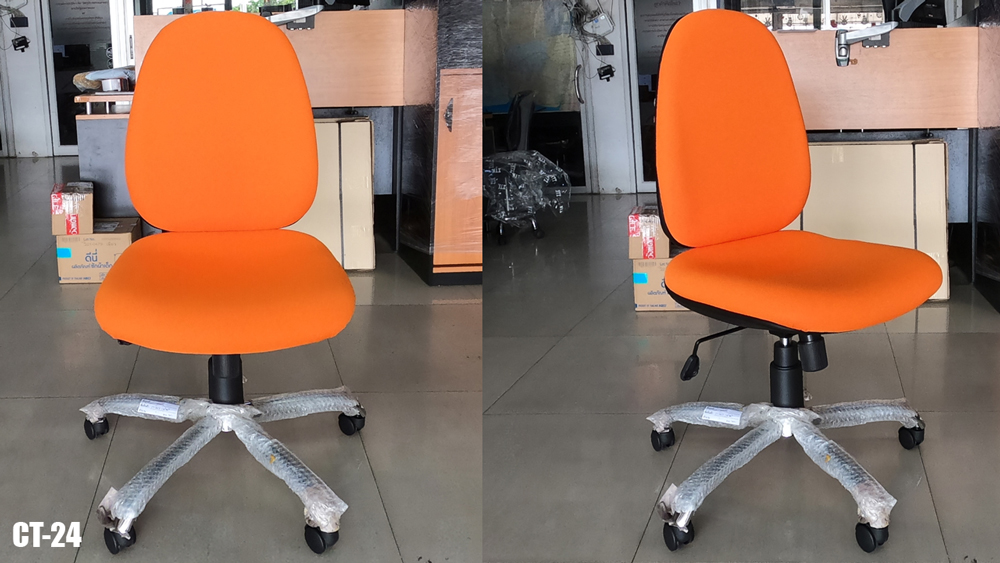 50042::CT-24(ขาเหล็กชุบ)::เก้าอี้สำนักงานพนักพิงกลาง ขาพลาสติก,ขาเหล็กชุบโครเมี่ยม  สามารถปรับระดับสูง-ต่ำได้ มีเบาะผ้าฝ้าย/หนังเทียม ขนาด ก530xล560xส900-1000 มม. อิโตกิ เก้าอี้สำนักงาน