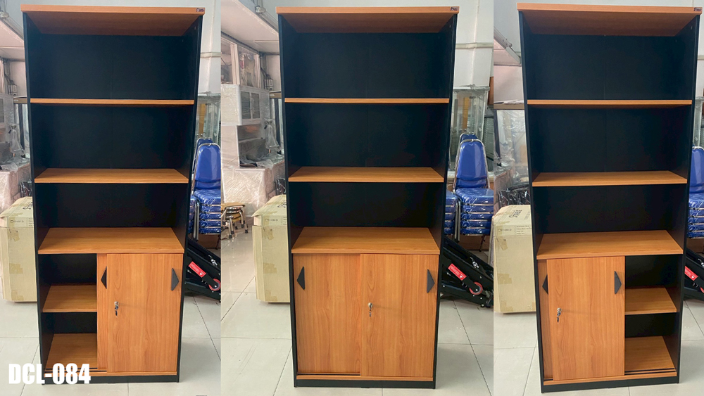 73011::DCL-084::ตู้เอกสารสูง5ชั้นล่างประตูเลื่อน ขนาด ก800xล400xส1950 มม. เคลือบเมลามิน บีที ตู้เอกสาร-สำนักงาน