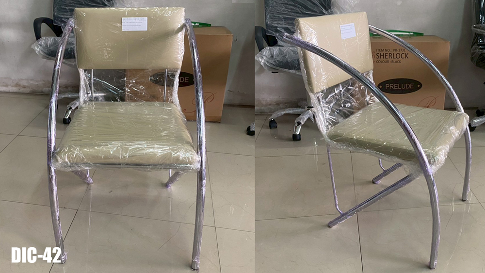 48058::DIC-42::เก้าอี้อาหาร ขนาด ก510xล580xส820มม. โครงชุบโครเมียม หุ้มหนังเทียมPVC เก้าอี้อาหาร MASS