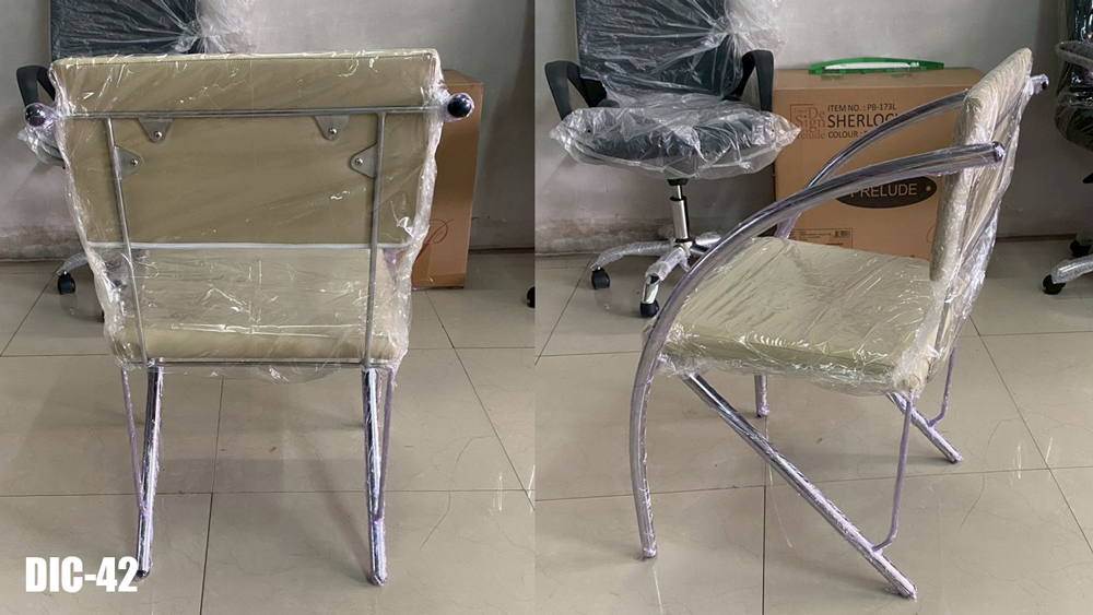 48058::DIC-42::เก้าอี้อาหาร ขนาด ก510xล580xส820มม. โครงชุบโครเมียม หุ้มหนังเทียมPVC เก้าอี้อาหาร MASS