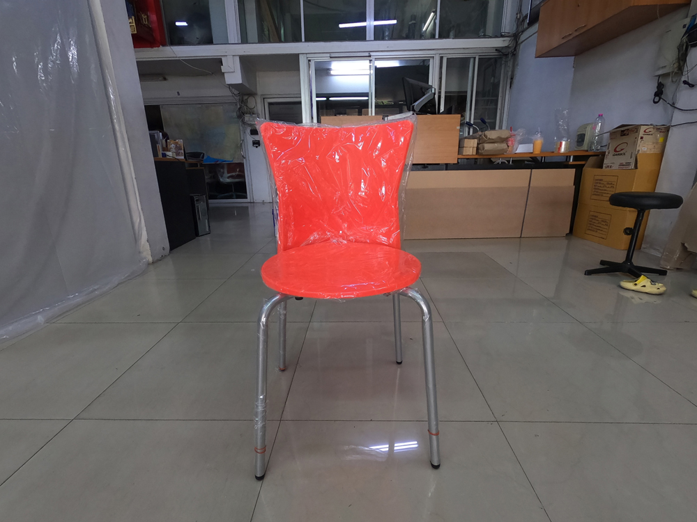 31072::DT-134::A VC multipurpose chair with plastic seat and painted/chrome base. Available in 5 colors: yellow, black, red, orange and green