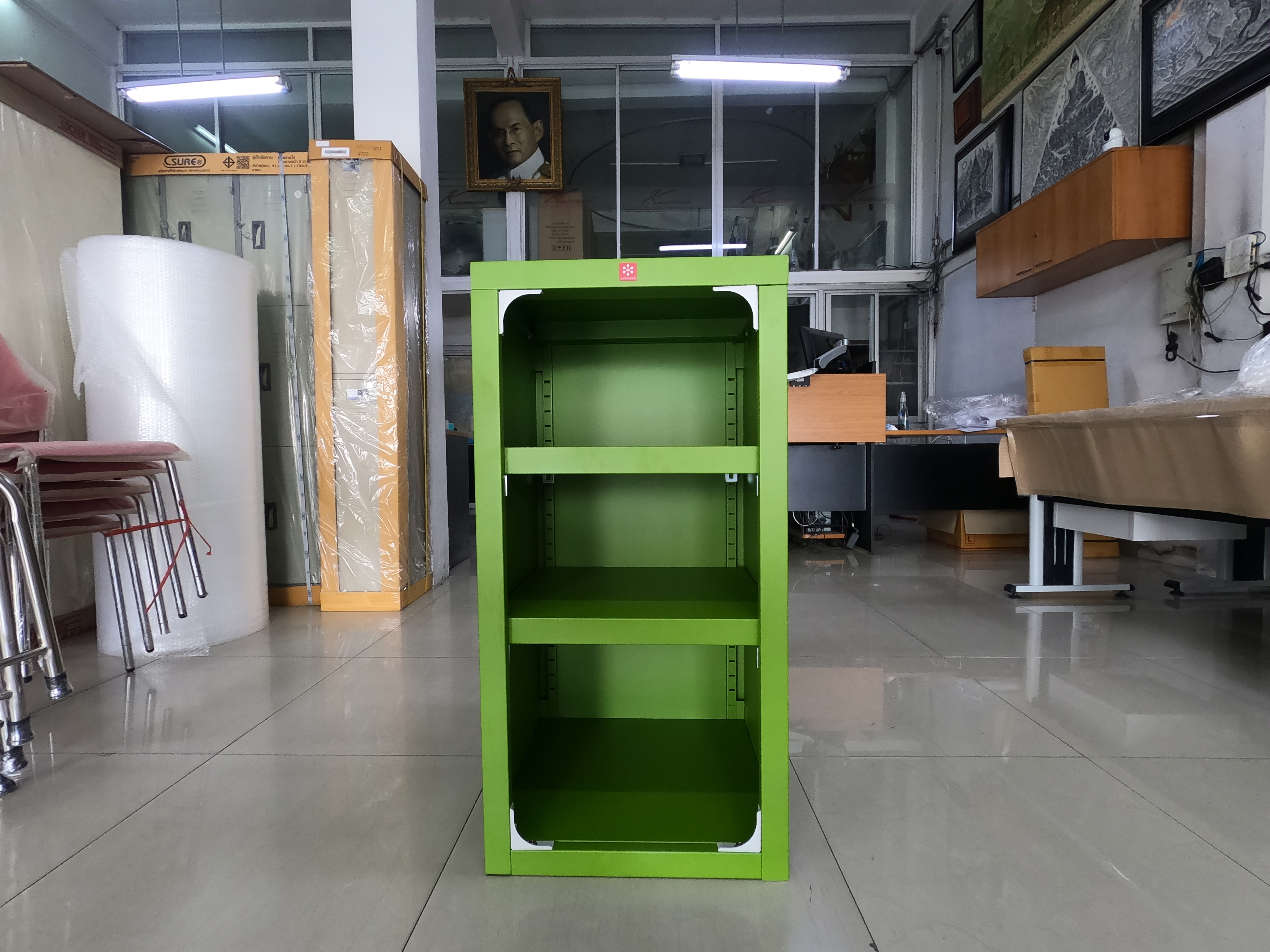 61027::SFF-450x900-GG(เขียว)::ชั้นวางอเนกประสงค์ มีฝาหลัง SFF-450x900 GG(เขียว) ขนาด ก450xล455xส900 มม. ลัคกี้เวิลด์ ชั้นวางของเหล็ก