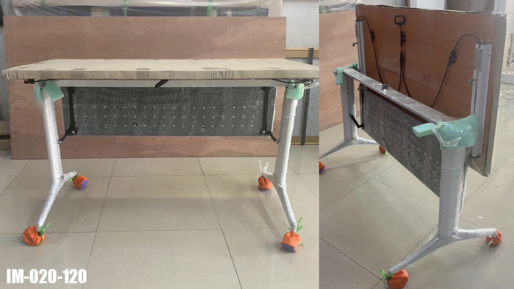 74053::IM-020::โต๊ะพับ 120,160,180  TOP ไม้ปิดผิวเมลามีน บังตาเหล็ก โต๊ะอเนกประสงค์ วีซี
