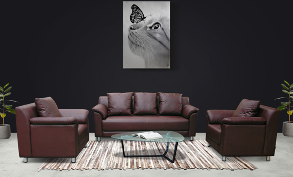 46040::ALMOND-3::An Itoki modern sofa for 3 persons with cotton/PVC leather/genuine leather seat. Dimension (WxDxH) cm : 201x85x82 ITOKI Modern Sofas