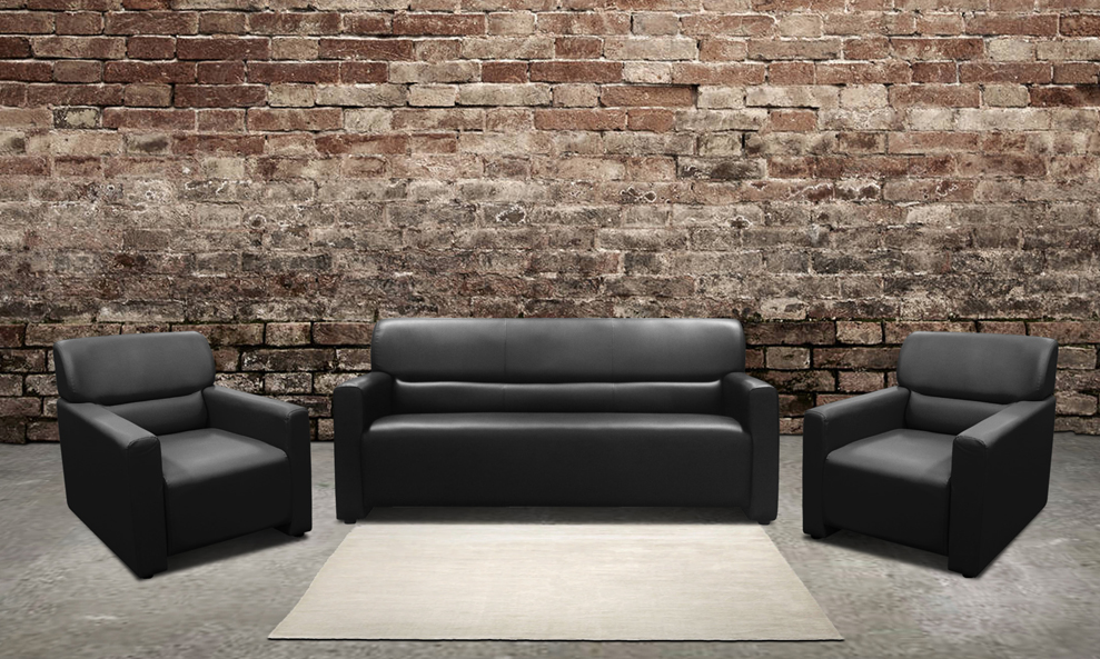 04089::BELMA-3::An Itoki modern sofa for 3 persons with cotton/PVC leather/genuine leather seat. Dimension (WxDxH) cm : 175x80x82