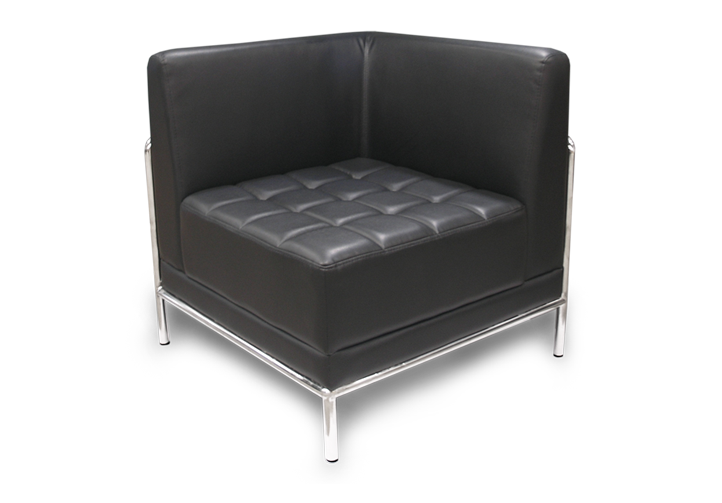 57027::BERRY-3::An Itoki modern sofa for 1 person with cotton/PVC leather seat. Dimension (WxDxH) cm : 70x71x75. Available in Black