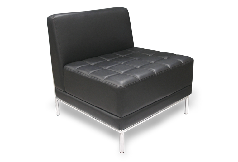 56017::BERRY-2::An Itoki modern sofa for 1 person with cotton/PVC leather seat. Dimension (WxDxH) cm : 70x71x75. Available in Black