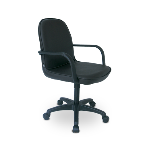 38042::TK-38::An Itoki office chair with PVC leather/cotton seat and plastic base. Dimension (WxDxH) cm : 57x60x85