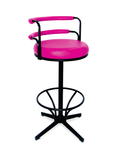 70003::TK-69-B::An Itoki bar stool with PVC leather/cotton seat and black painted base. Dimension (WxDxH) cm : 44x44x92