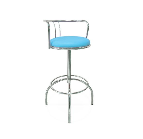 91091::TK-70-C::An Itoki bar stool with PVC leather/cotton seat and chrome base. Dimension (WxDxH) cm : 44x56x97