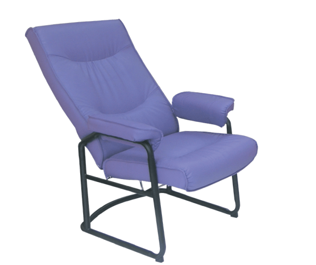 70039::P-3::เก้าอี้พักผ่อน สามารถปรับระดับได้ ขาเหล็กพ่นดำ หนังเทียม  ขนาด ก740xล830-1270xส1100 มม. เก้าอี้พักผ่อน ITOKI