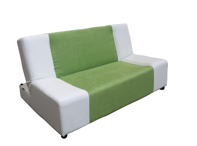 09044::SUNNY::An Itoki modern sofa with cotton/PVC leather seat. Dimension (WxDxH) cm : 160/180/190x104x82