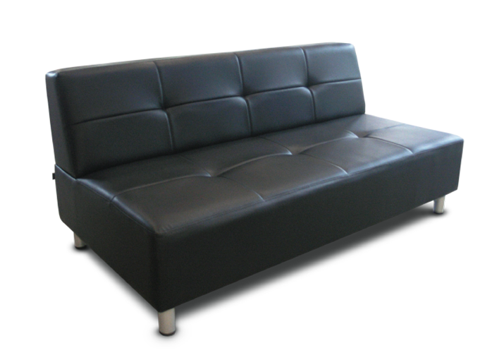 53081::LEENO::An Itoki modern sofa with cotton/PVC leather seat. Dimension (WxDxH) cm : 160/180/190x83x73 ITOKI SOFA BED