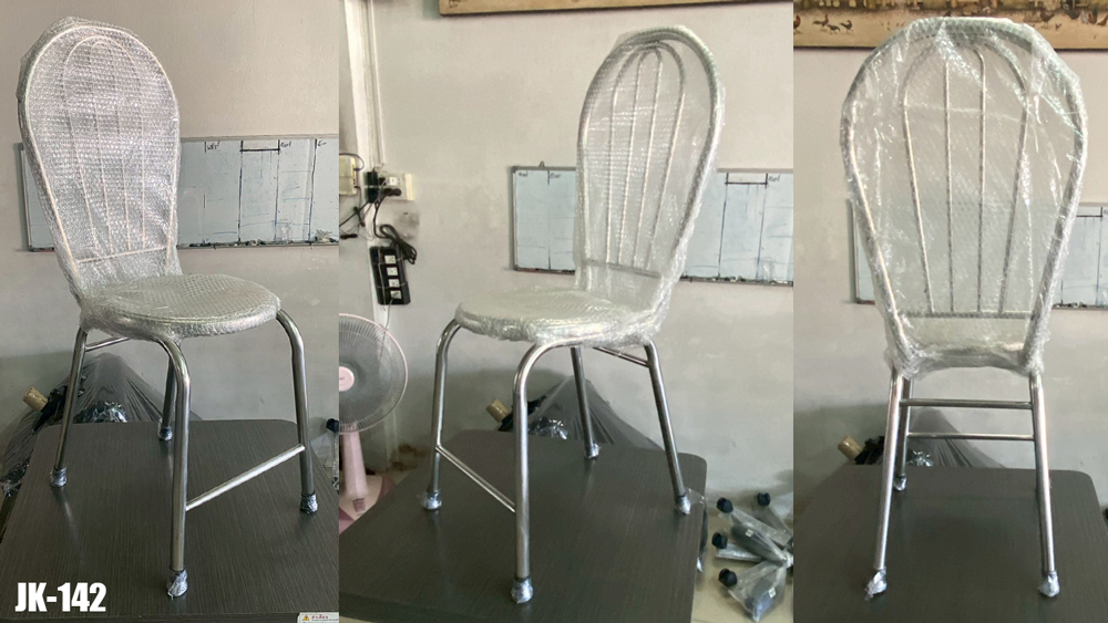 30047::JK-142::เก้าอี้สแตนเลสแท้ รุ่น JK-142 ขนาด ก430xล430xส1040 มม. เก้าอี้สแตนเลสแท้ แข็งแรง ทนทาน เจเค เก้าอี้สแตนเลส