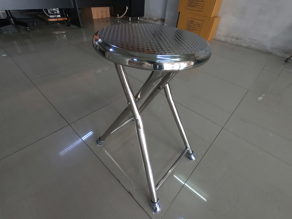 77098::JK-150::A JK stainless steel chair with chrome plated base. Dimension (WxDxH) cm: 32x40x50