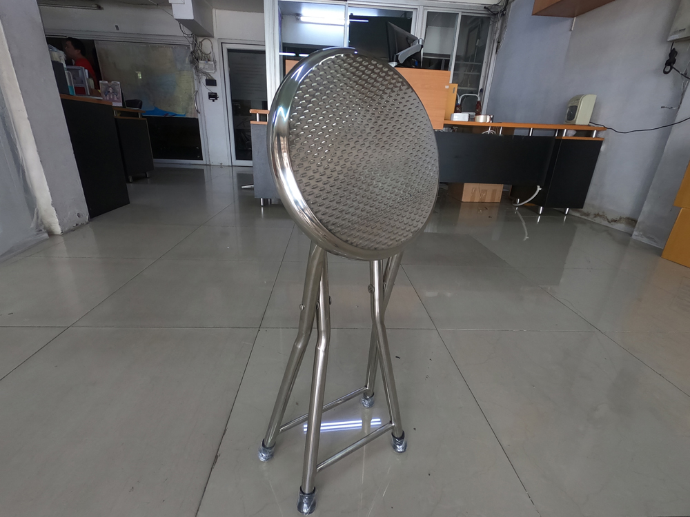 77098::JK-150::A JK stainless steel chair with chrome plated base. Dimension (WxDxH) cm: 32x40x50