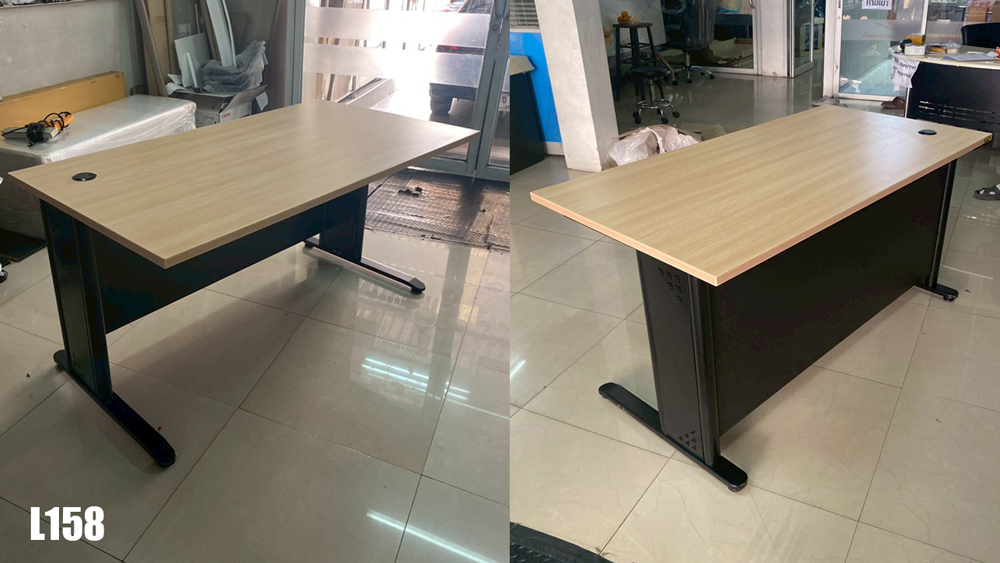 70037::L158::โต๊ะทำงานโล่ง150ลึก80ซม. ขนาด W1500xD800xH750 mm. สีไวด์โอ๊ค,สีเชอร์รี่ เพรสซิเด้นท์ โต๊ะทำงานขาเหล็ก ท็อปไม้