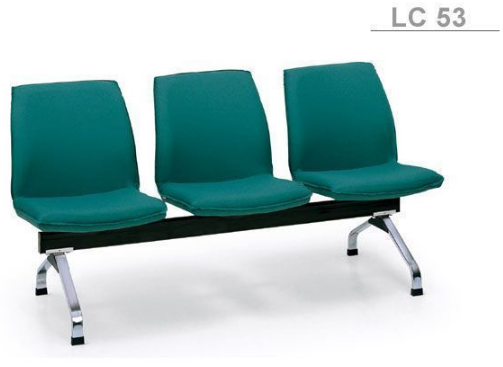 06083::LC-53::เก้าอี้แถว 3 ที่นั่ง ไม่มีท้าวแขน มีเบาะหนัง PVC,PU,และเบาะผ้าฝ้าย เก้าอี้รับแขก asahi อาซาฮี เก้าอี้พักคอย