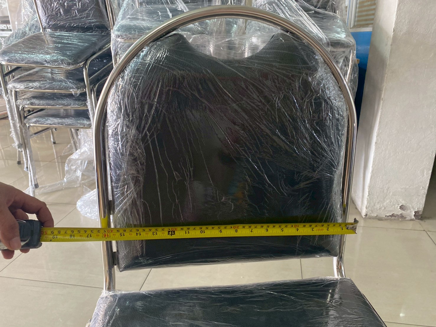 17048::SPD-5052A::เก้าอี้จัดเลี้ยง ขาสแตนเลส ขนาด ก500Xล520Xส930 มม. ที่นั่งกับพนักพิงหุ้มเบาะ ขาโครงท่อกลมสแตนเลส 3/4 นิ้ว เกรด 201 หนา 1 มม. เอสพีดี เก้าอี้สแตนเลส