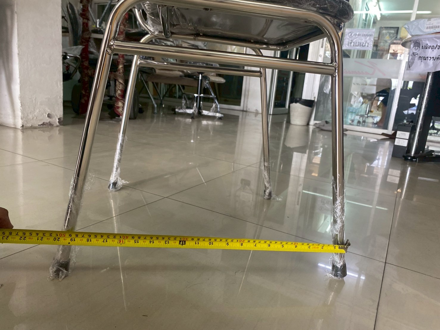 17048::SPD-5052A::เก้าอี้จัดเลี้ยง ขาสแตนเลส ขนาด ก500Xล520Xส930 มม. ที่นั่งกับพนักพิงหุ้มเบาะ ขาโครงท่อกลมสแตนเลส 3/4 นิ้ว เกรด 201 หนา 1 มม. เอสพีดี เก้าอี้สแตนเลส