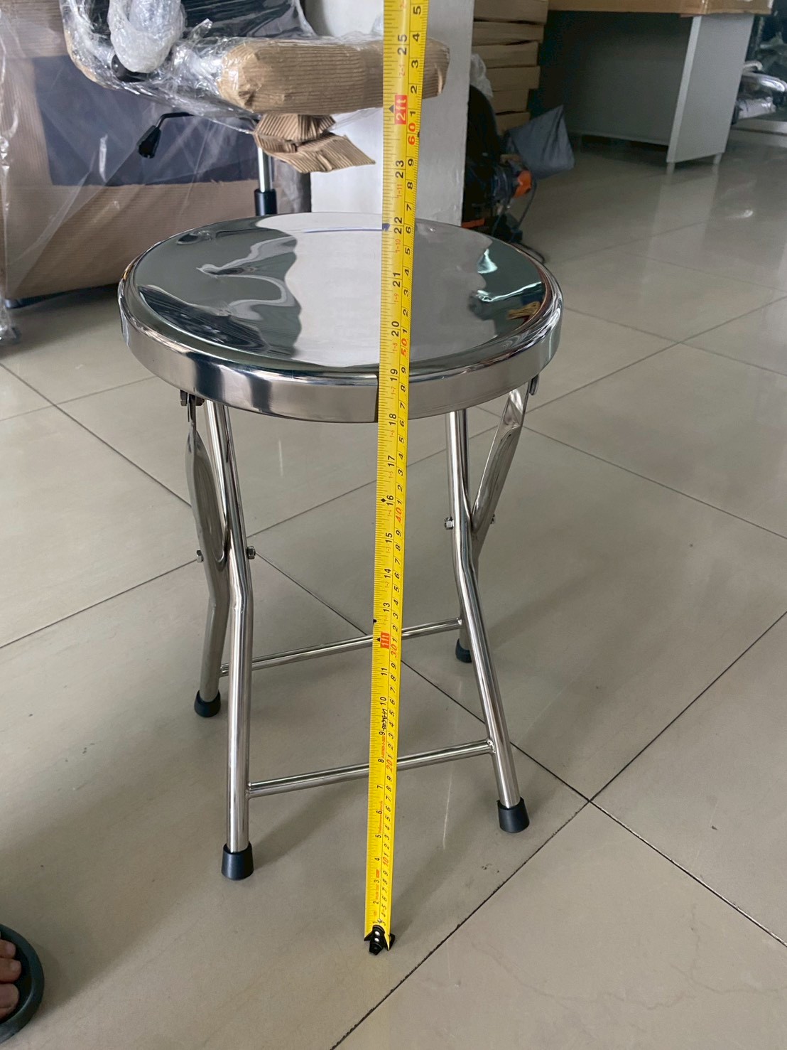 56072::SD-CH-009::เก้าอี้กลมพับได้ ขนาด ก300xส470มม. เอสพีดี เก้าอี้สแตนเลส