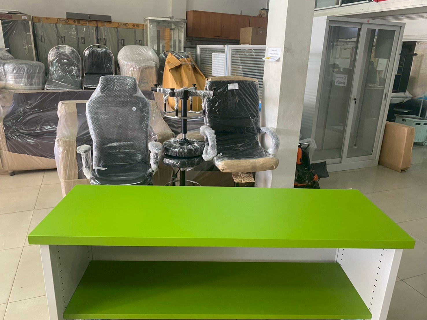 98081::KDS-150-GG(เขียว)::โต๊ะอเนกประสงค์เหล็ก 5 ฟุต GG(เขียว) ขนาด 1500x500x740 มม. (กxลxส) ลัคกี้เวิลด์ โต๊ะอเนกประสงค์เหล็ก