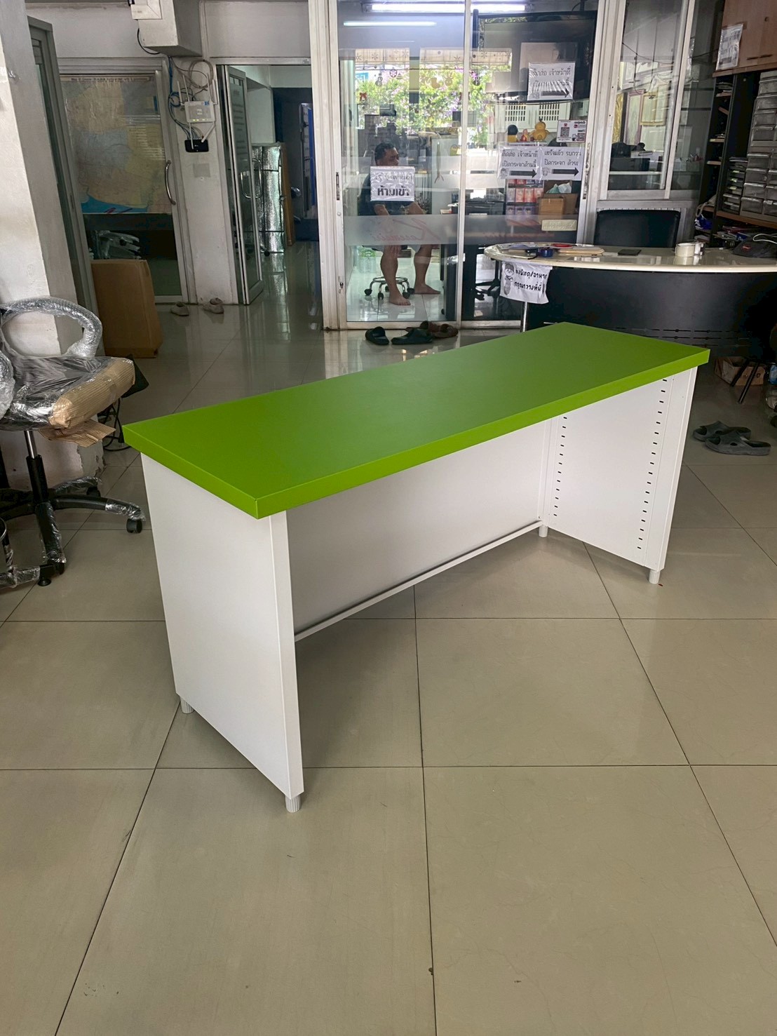 98081::KDS-150-GG(เขียว)::โต๊ะอเนกประสงค์เหล็ก 5 ฟุต GG(เขียว) ขนาด 1500x500x740 มม. (กxลxส) ลัคกี้เวิลด์ โต๊ะอเนกประสงค์เหล็ก