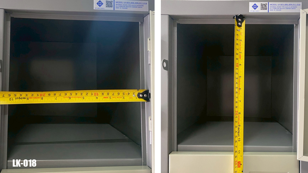 19017::LK-018::ตู้ล็อกเกอร์ ขนาด ก914xล457xส1829 มม. สีครีม,สีเทาสลับ ( มี มอก. 1284-2560 )ตู้ล็อกเกอร์เหล็ก SURE