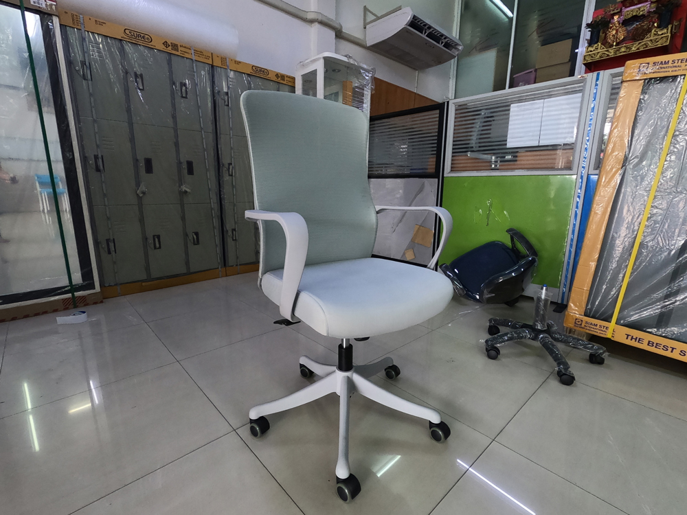 35040::LM-989(Gray)::เก้าอี้สำนักงานพนักพิงสูง เก้าอี้ตาข่าย สีเทา ขนาด 585x500x1120 มม. รองรับน้ำหนักได้ 120 kg. CL เก้าอี้สำนักงาน CL เก้าอี้สำนักงาน