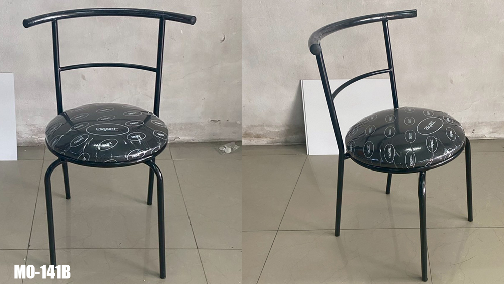 73022::MO-141B::เก้าอี้คาเฟ่ MO-141B ขนาด 50x45x75 ซม. โครงขาดำ เลือกสีเบาะได้ อีลิแกนต์ เก้าอี้เหล็ก