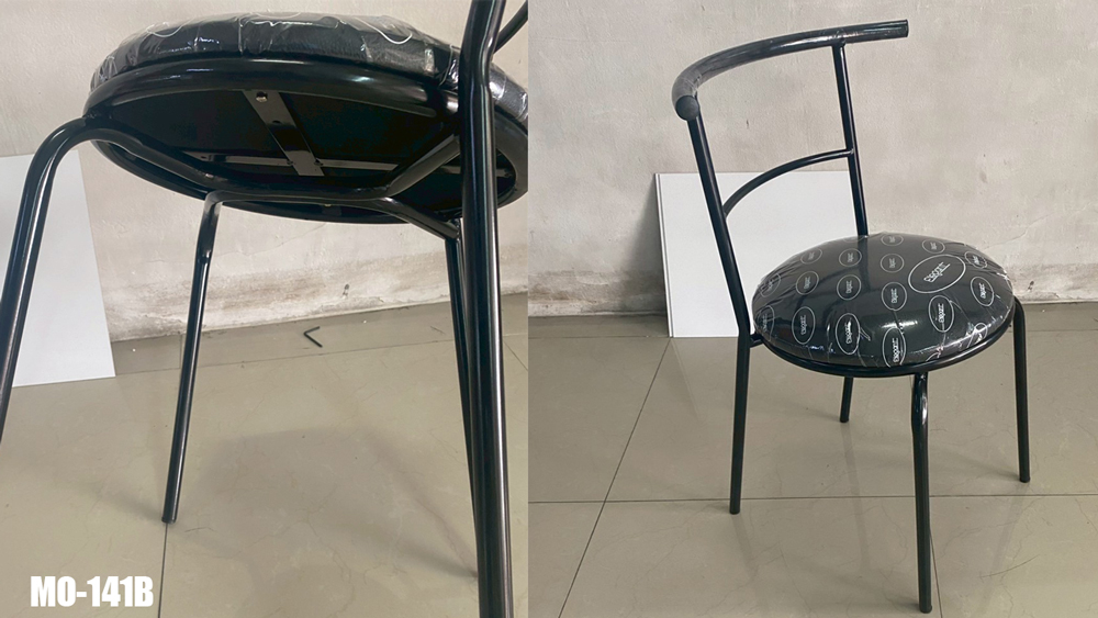 73022::MO-141B::เก้าอี้คาเฟ่ MO-141B ขนาด 50x45x75 ซม. โครงขาดำ เลือกสีเบาะได้ อีลิแกนต์ เก้าอี้เหล็ก