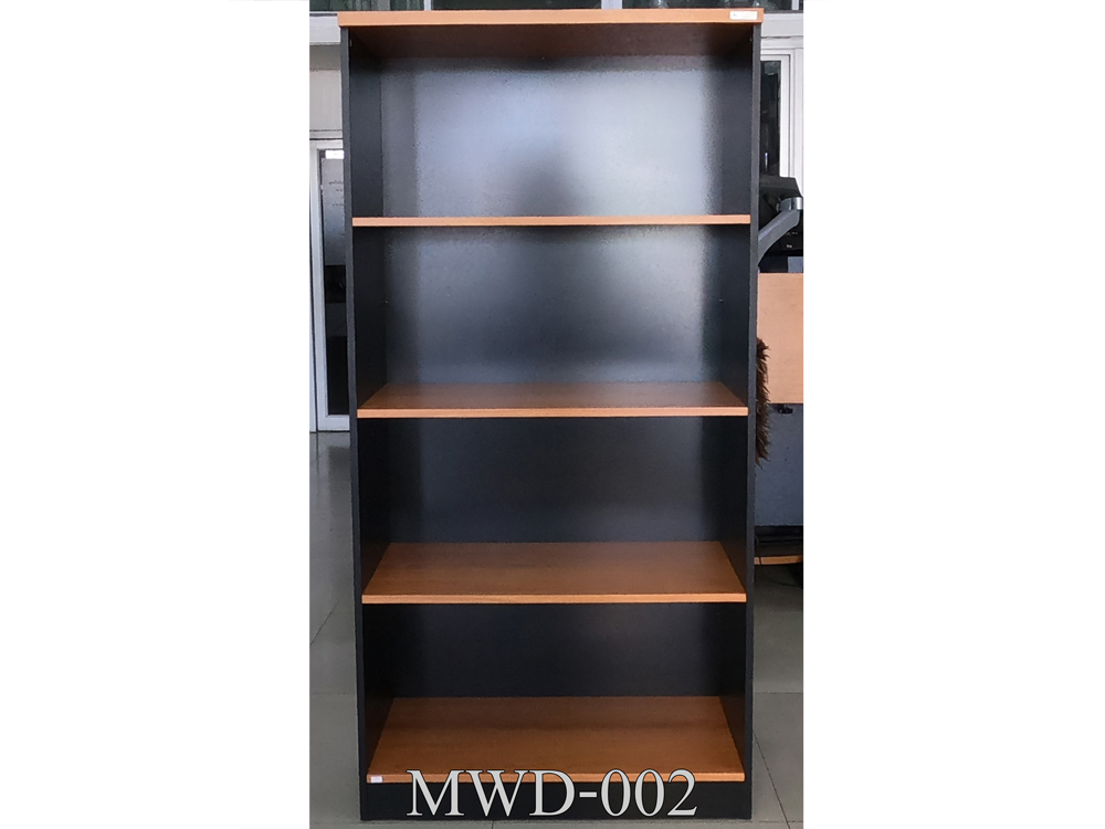 84041::MWD-002::A PSP cabinet with open shelves. Dimension (WxDxH) cm : 80x40x160. Available in Cherry-Black PSP Cabinets
