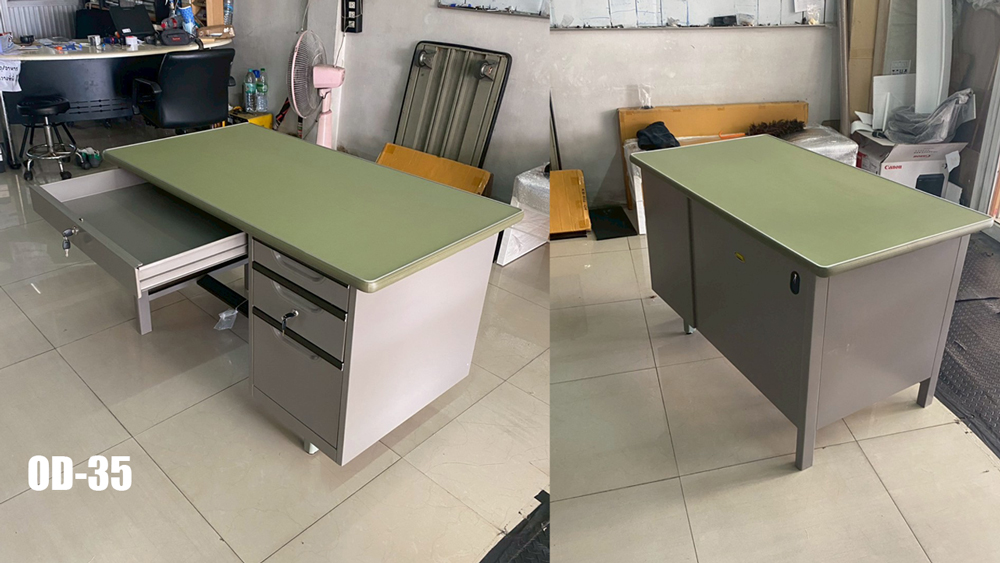 00070::OD-35-40::A Smart Form steel table. Dimension (WxDxH) cm : 106.7x66x75/121.9x66x75. Available in Grey-Ovaltine Metal Tables Smart FORM 