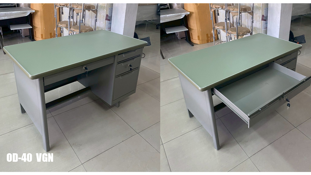 39070::OD-35-40::A Smart Form steel table. Dimension (WxDxH) cm : 106.7x66x75/121.9x66x75. Available in Grey-Ovaltine Metal Tables Smart FORM 