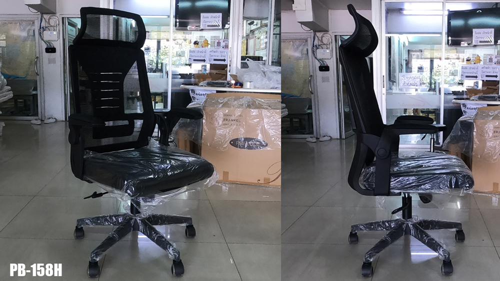 29065::PB-158H::เก้าอี้สำนักงานตาข่าย FRANKEL(แฟรงเคิล) ขนาดW67.00x D62.00x H116.00-124.00 cm. MESH สีดำ พรีลูด เก้าอี้สำนักงาน (พนักพิงสูง)