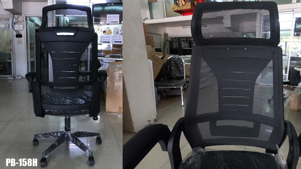 29065::PB-158H::เก้าอี้สำนักงานตาข่าย FRANKEL(แฟรงเคิล) ขนาดW67.00x D62.00x H116.00-124.00 cm. MESH สีดำ พรีลูด เก้าอี้สำนักงาน (พนักพิงสูง)